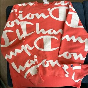 Champion Coral and White Sweatshirt